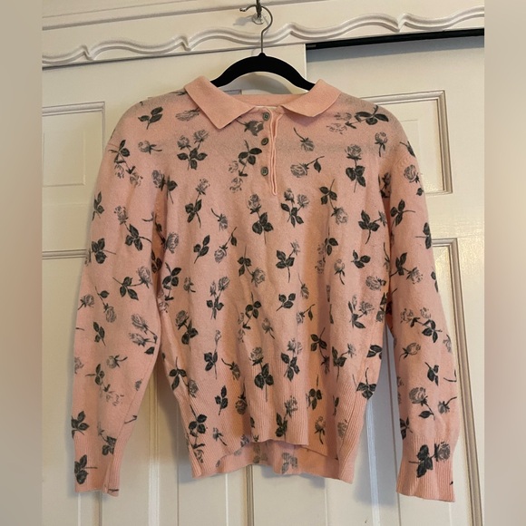 Floral Pink Sweater - Picture 1 of 4